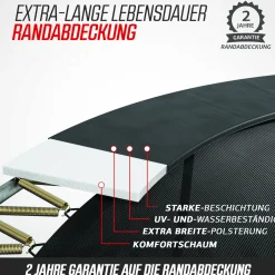 Berg Trampolin|Trampolin Champion inkl. Sicherheitsnetz Deluxe AirFlow Pro grau