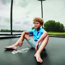 Berg Trampolin|Trampolin Champion inkl. Sicherheitsnetz Deluxe AirFlow Pro grau