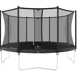 Berg Trampolin|Trampolin Favorit inkl. Sicherheitsnetz Comfort grau