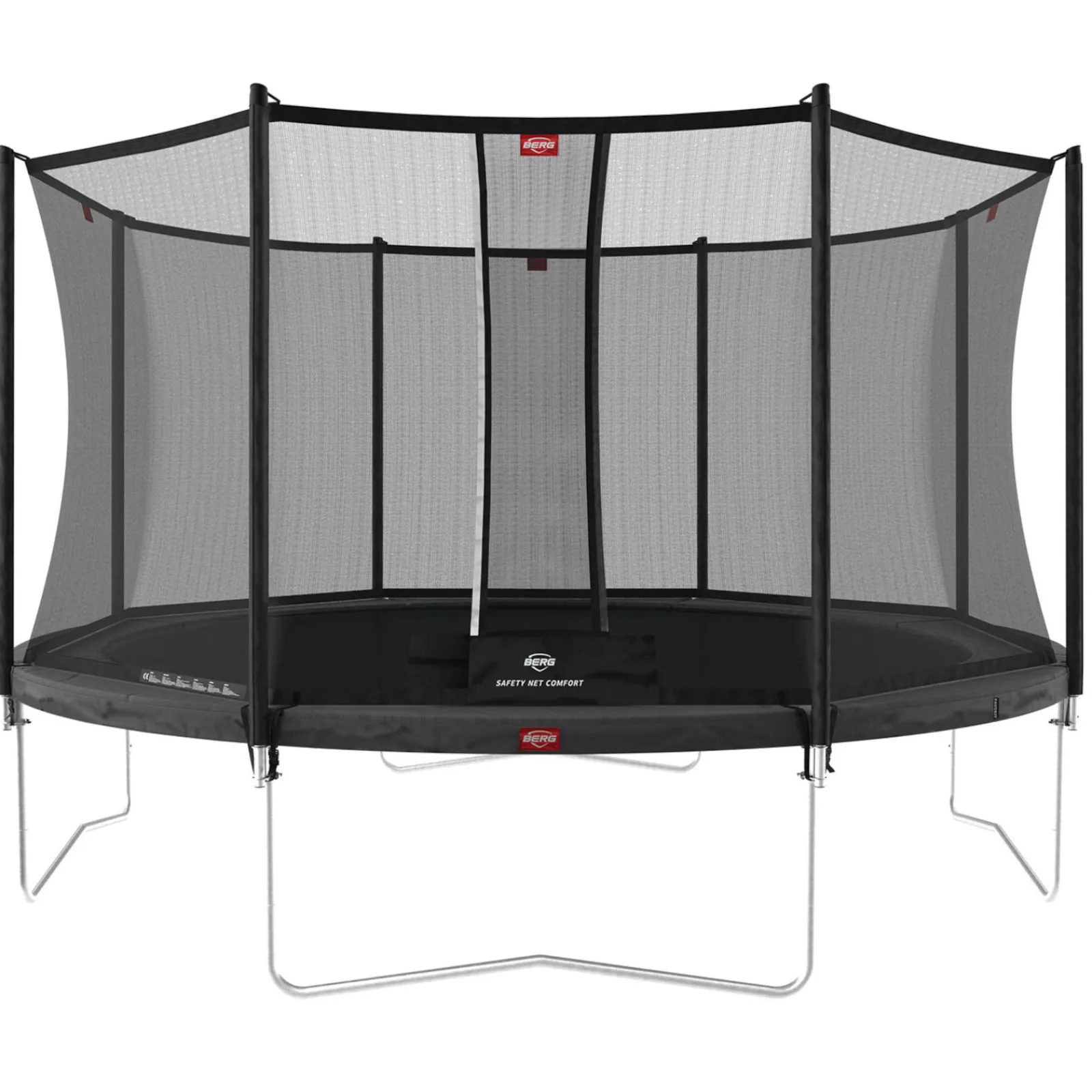 Berg Trampolin|Trampolin Favorit inkl. Sicherheitsnetz Comfort grau