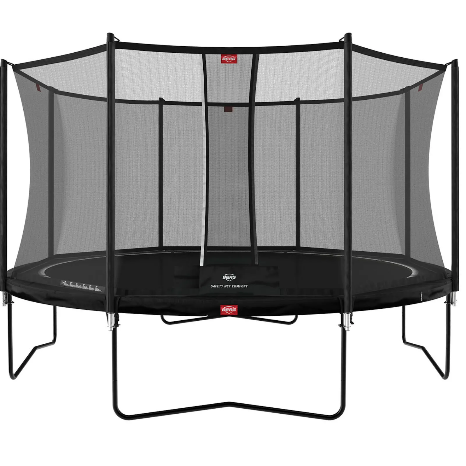 Berg Trampolin|Trampolin Favorit inkl. Sicherheitsnetz Comfort grau