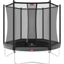 Berg Trampolin|Trampolin Favorit inkl. Sicherheitsnetz Comfort grau