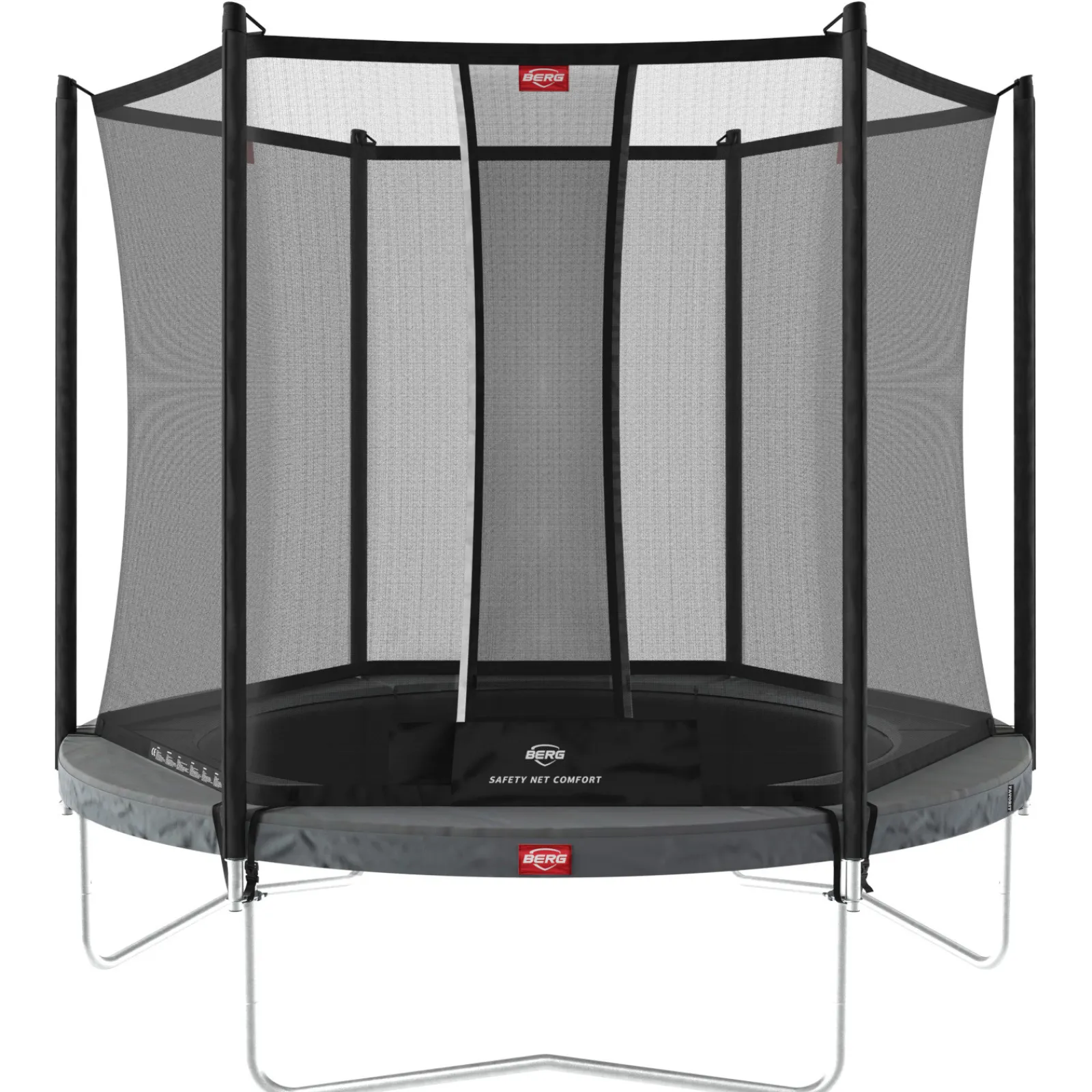 Berg Trampolin|Trampolin Favorit inkl. Sicherheitsnetz Comfort grau