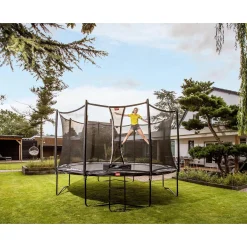 Berg Trampolin|Trampolin Favorit inkl. Sicherheitsnetz Comfort grau