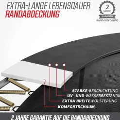 Berg Trampolin|Trampolin Grand Champion inkl. Sicherheitsnetz Deluxe AirFlow Pro grau