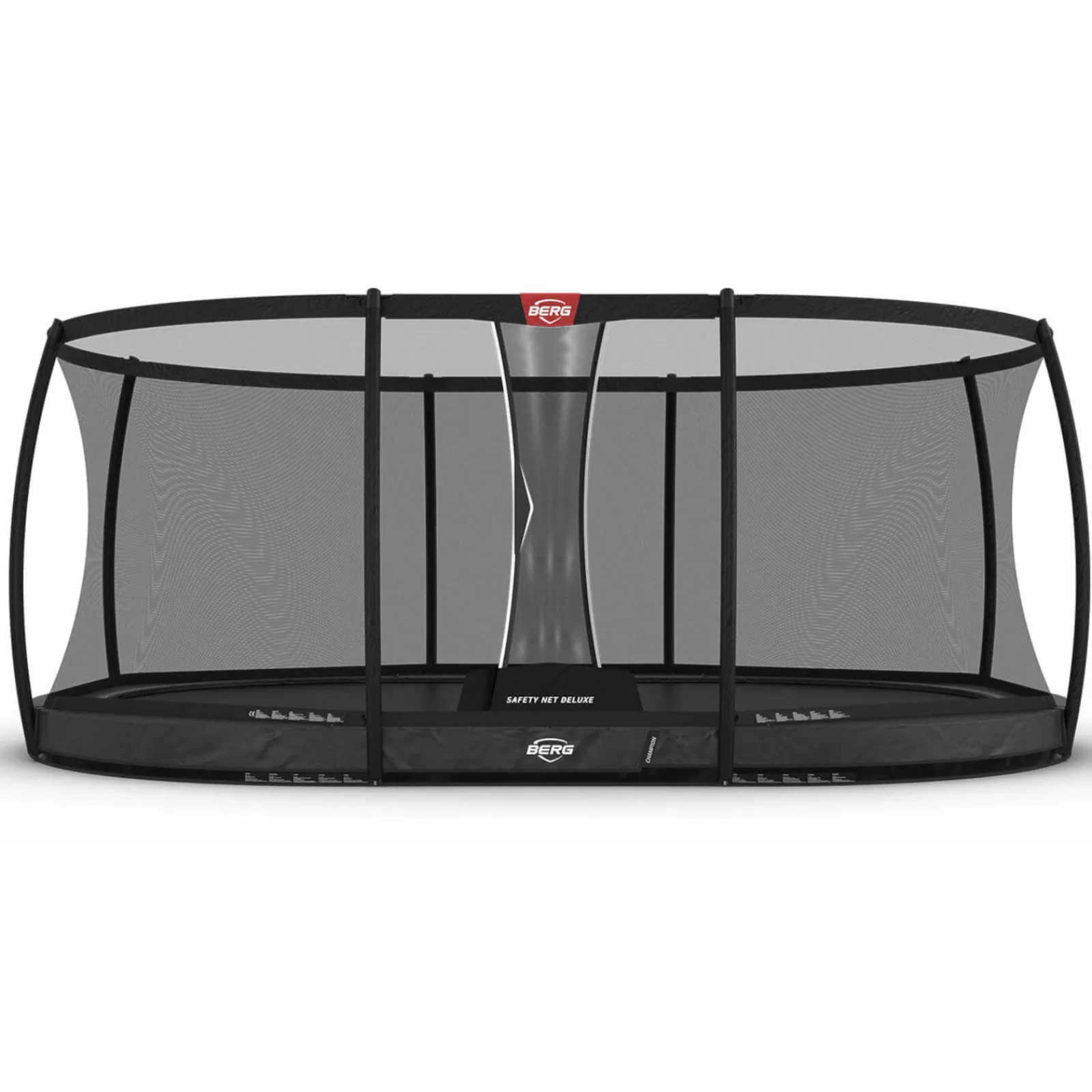 Berg Trampolin|Trampolin Grand Champion InGround inkl. Sicherheitsnetz grau