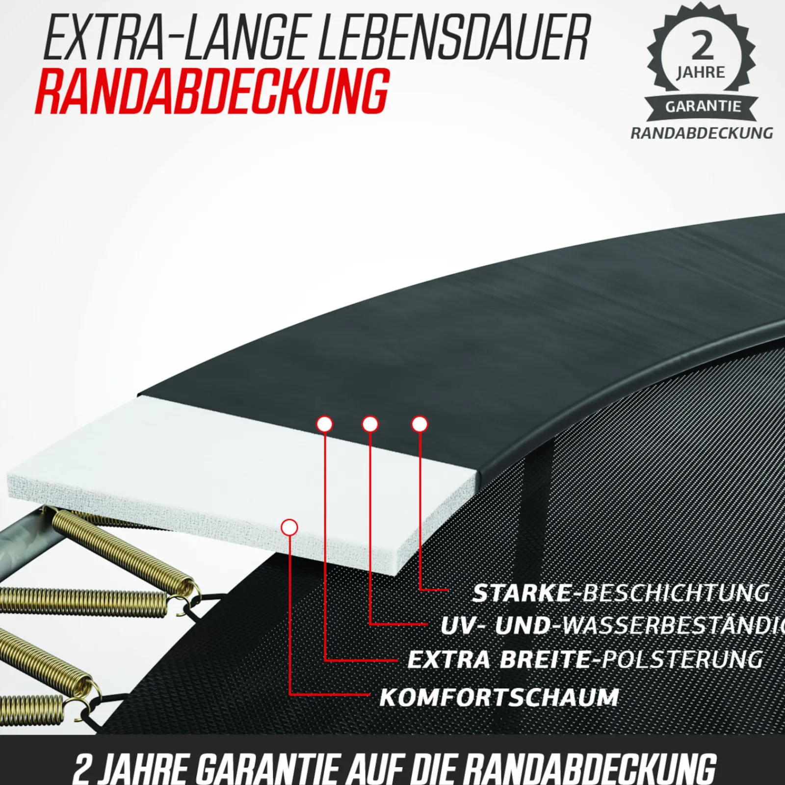 Berg Trampolin|Trampolin Grand Champion InGround inkl. Sicherheitsnetz grau