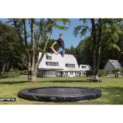 Berg Trampolin|Trampolin InGround Champion Sports AirFlow Pro grau