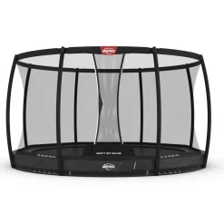 Berg Trampolin|Trampolin InGround Champion inkl. Sicherheitsnetz Deluxe AirFlow Pro grau