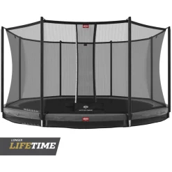 Berg Trampolin|Trampolin InGround Favorit inkl. Sicherheitsnetz Comfort grau