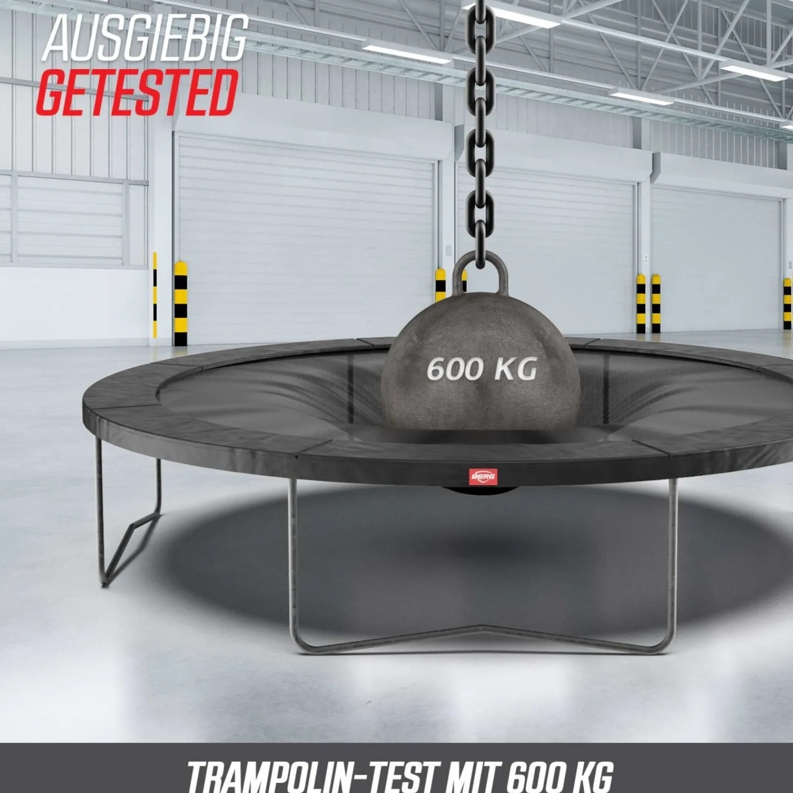 Berg Trampolin|Trampolin InGround Favorit inkl. Sicherheitsnetz Comfort grau