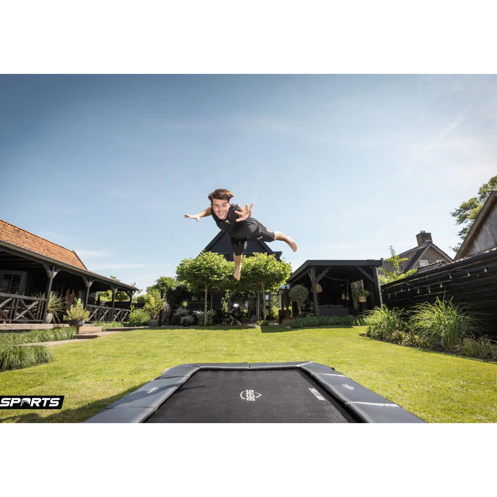 Berg Trampolin|Trampolin Ultim Champion Flatground Sports AirFlow Pro grün