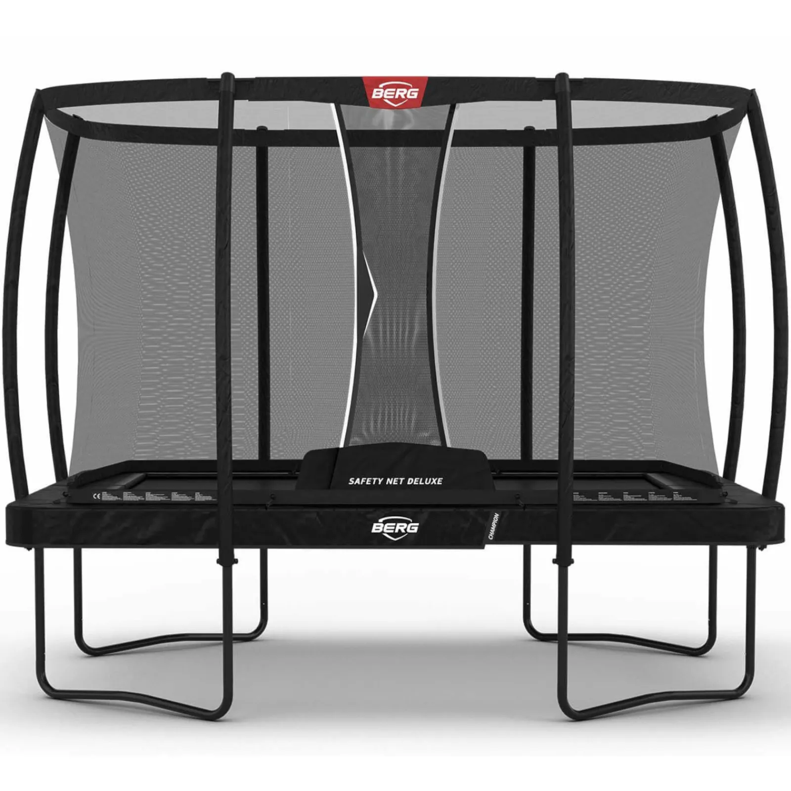 Berg Trampolin|Trampolin Ultim Champion Regular inkl. Sicherheitsnetz Deluxe AirFlow Pro grau