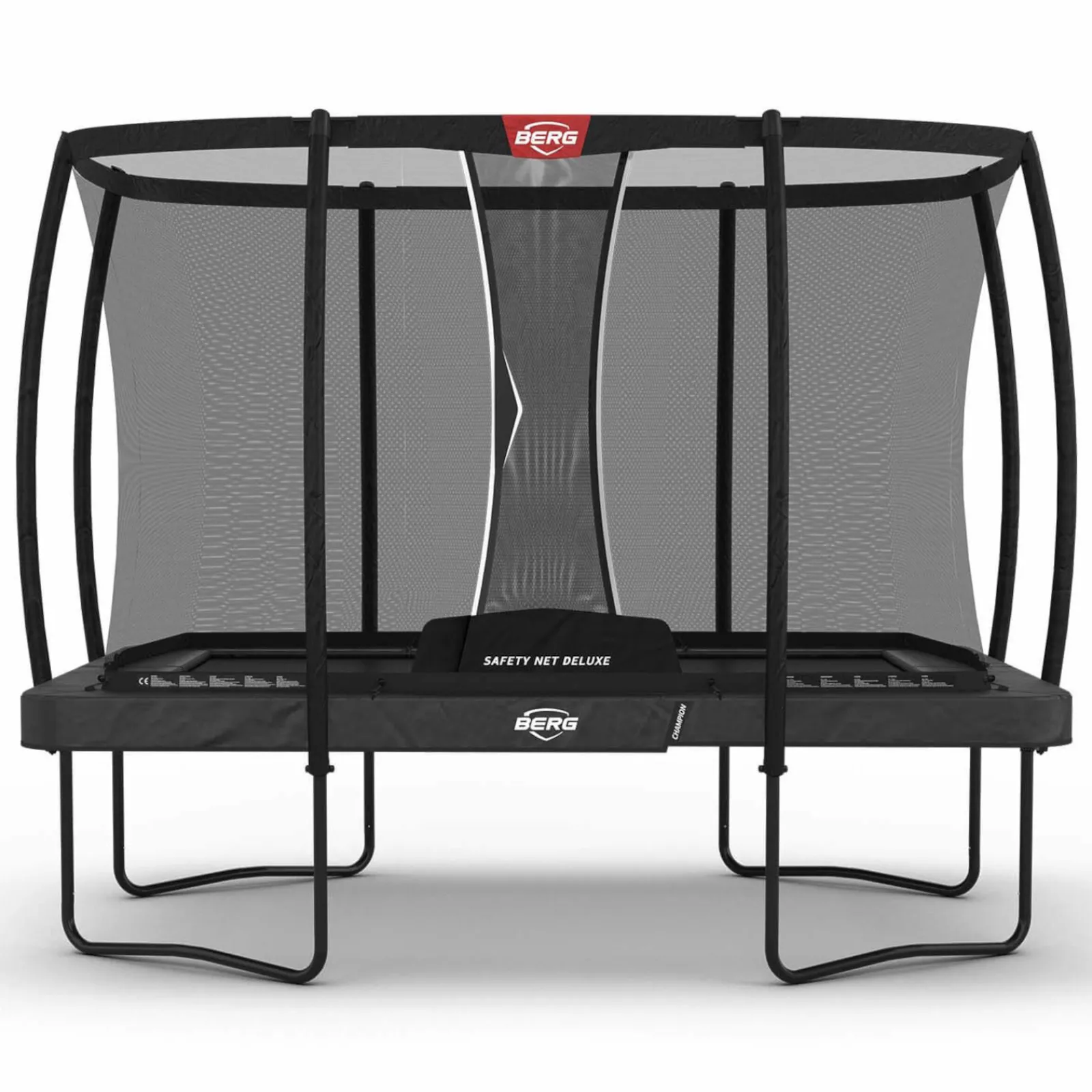 Berg Trampolin|Trampolin Ultim Champion Regular inkl. Sicherheitsnetz Deluxe AirFlow Pro grau
