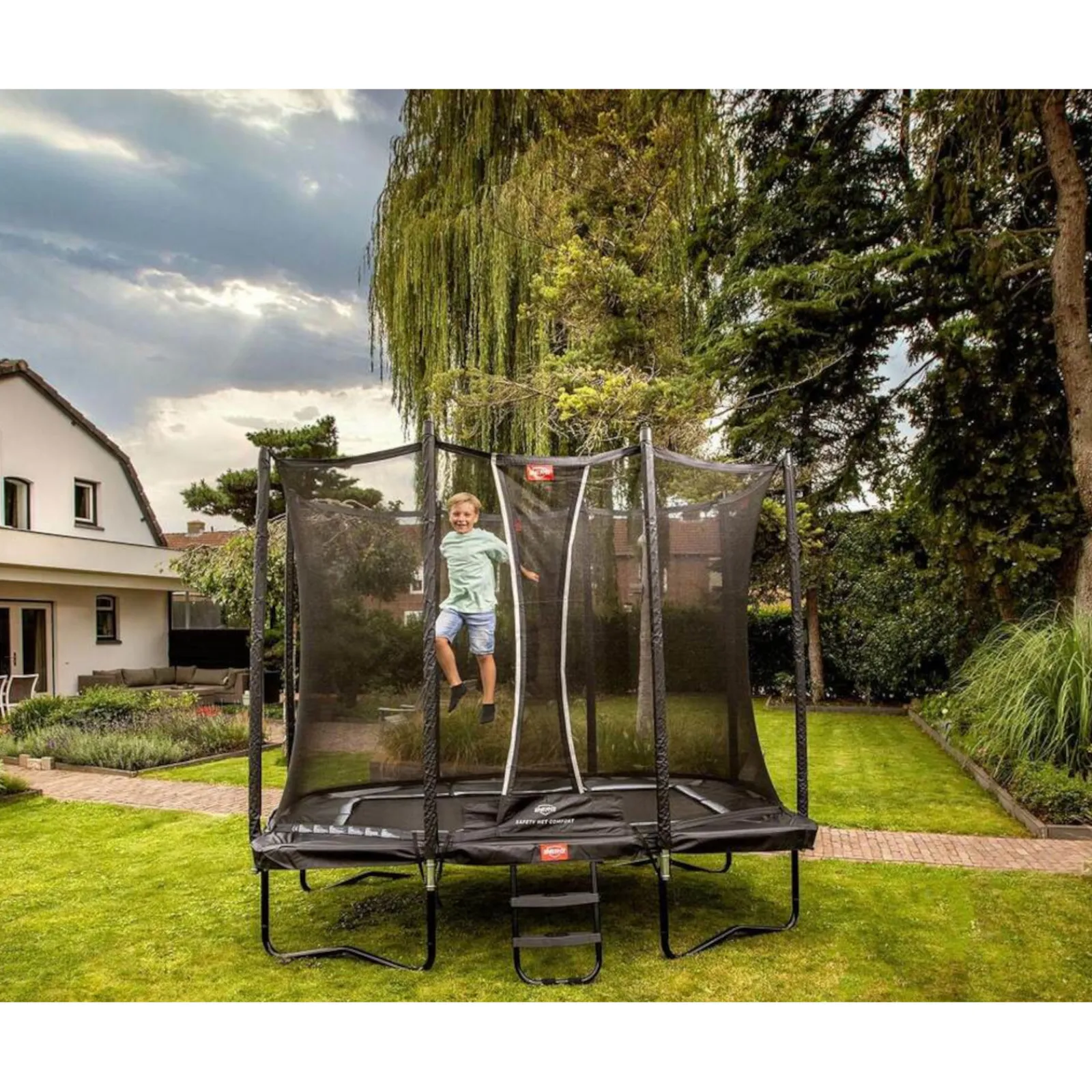 Berg Trampolin|Trampolin Ultim Favorit inkl. Sicherheitsnetz Comfort schwarz