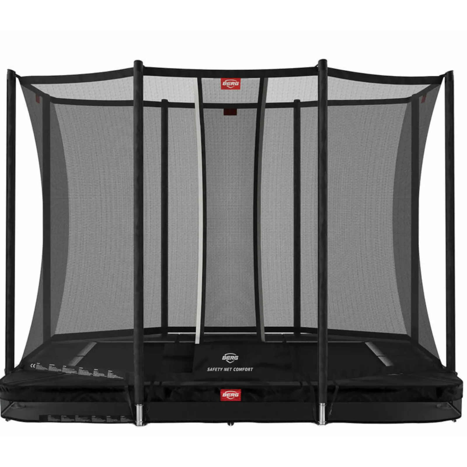 Berg Trampolin|Trampolin Ultim Favorit InGround inkl. Sicherheitsnetz Comfort grau