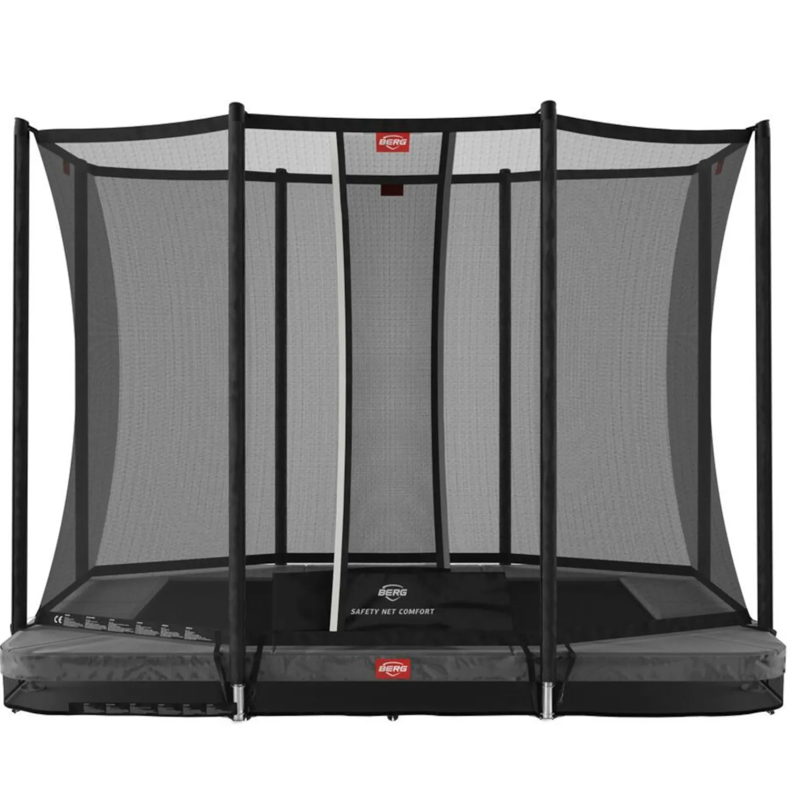 Berg Trampolin|Trampolin Ultim Favorit InGround inkl. Sicherheitsnetz Comfort grau