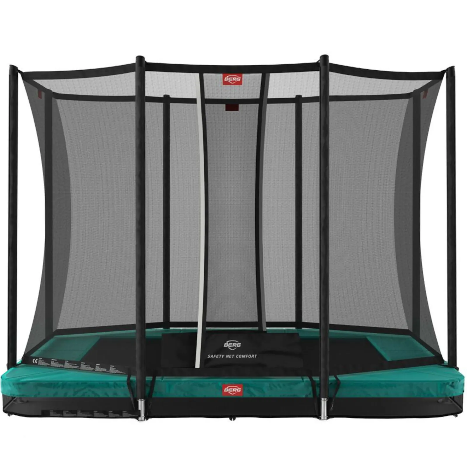 Berg Trampolin|Trampolin Ultim Favorit InGround inkl. Sicherheitsnetz Comfort grau