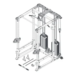 BodyCraft Kraftstation|Langhantelstation|RFT für Power Cage F430 2x 67,5 kg
