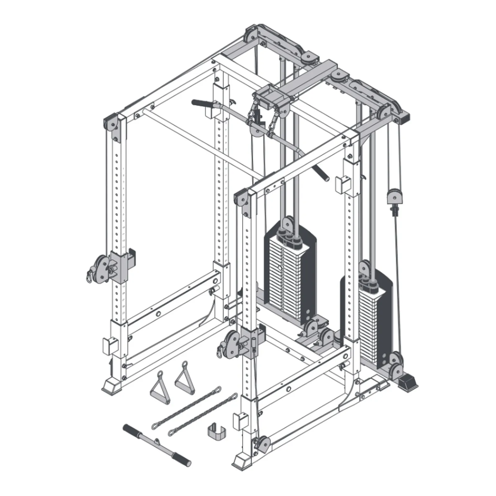 BodyCraft Kraftstation|Langhantelstation|RFT für Power Cage F430 2x 67,5 kg