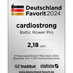 cardiostrong Rudergerät|Baltic Rower Pro Rudergerät blauer Tank, grauer Rahmen