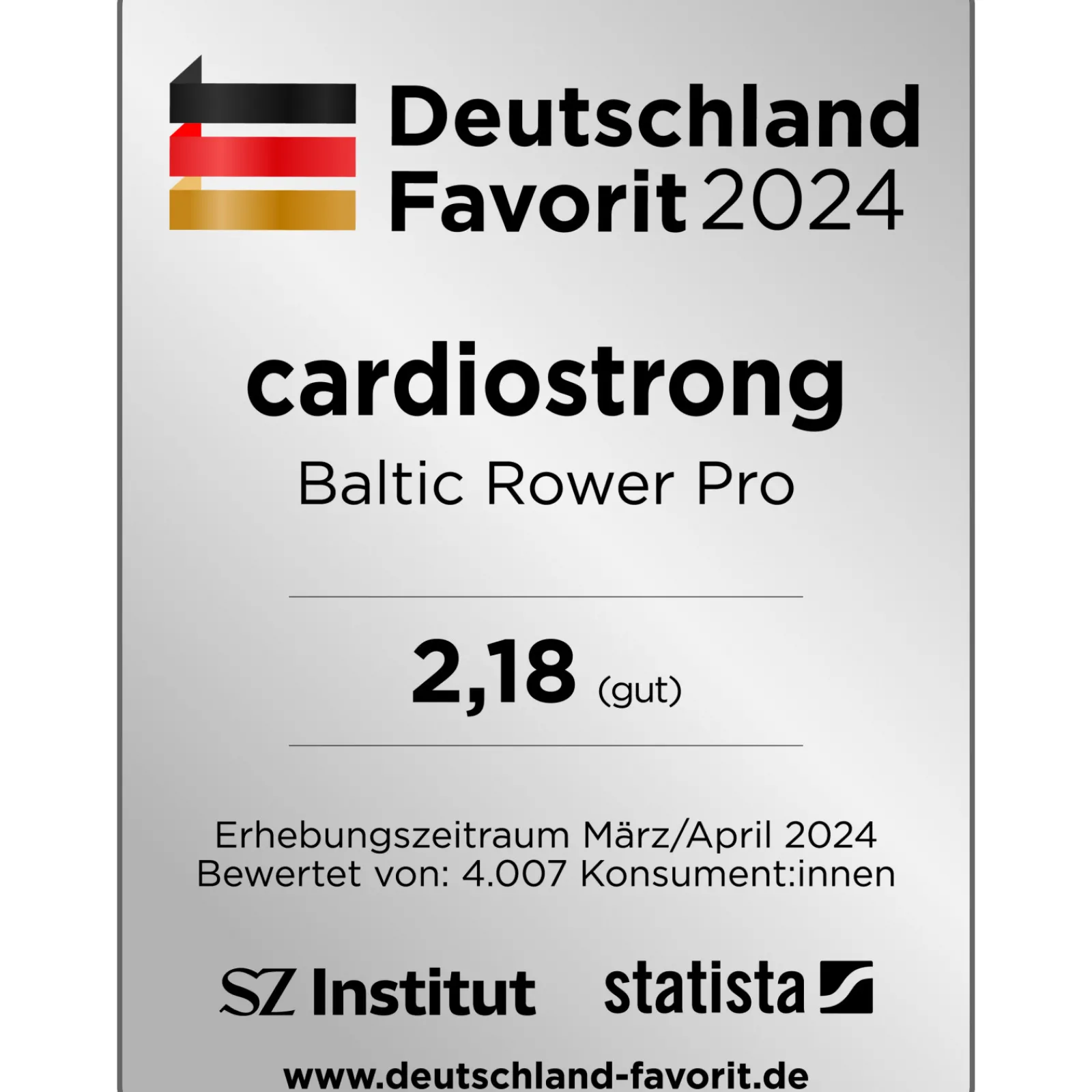 cardiostrong Rudergerät|Baltic Rower Pro Rudergerät blauer Tank, grauer Rahmen