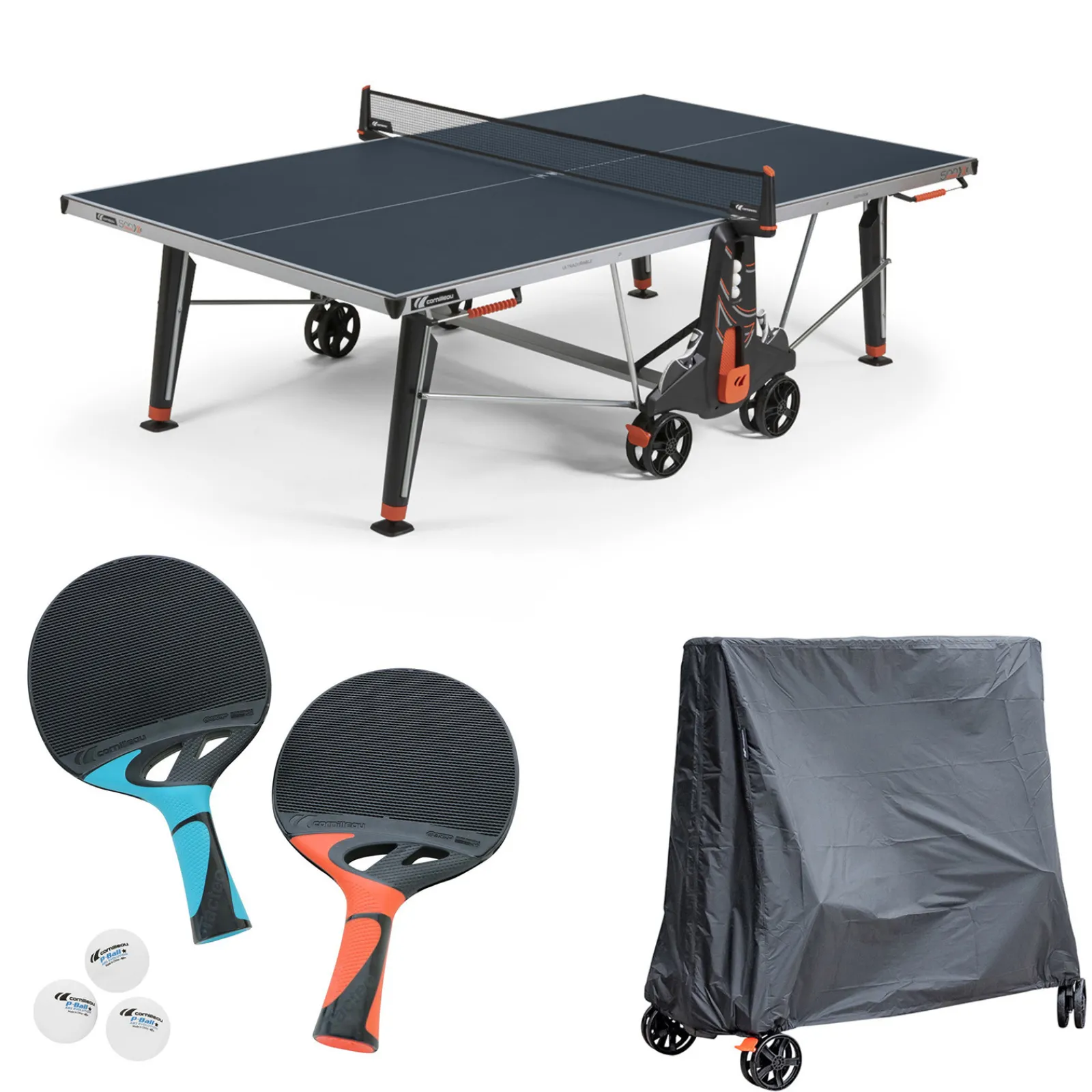 Cornilleau Outdoor-Tischtennisplatte|Outdoor Tischtennisplatte 500X inkl. Zubehör Blau