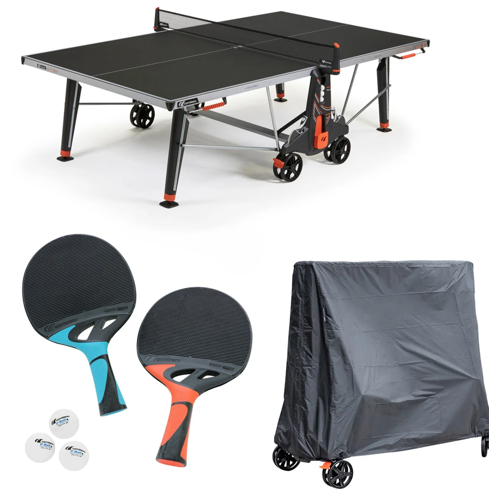 Cornilleau Outdoor-Tischtennisplatte|Outdoor Tischtennisplatte 500X inkl. Zubehör Blau