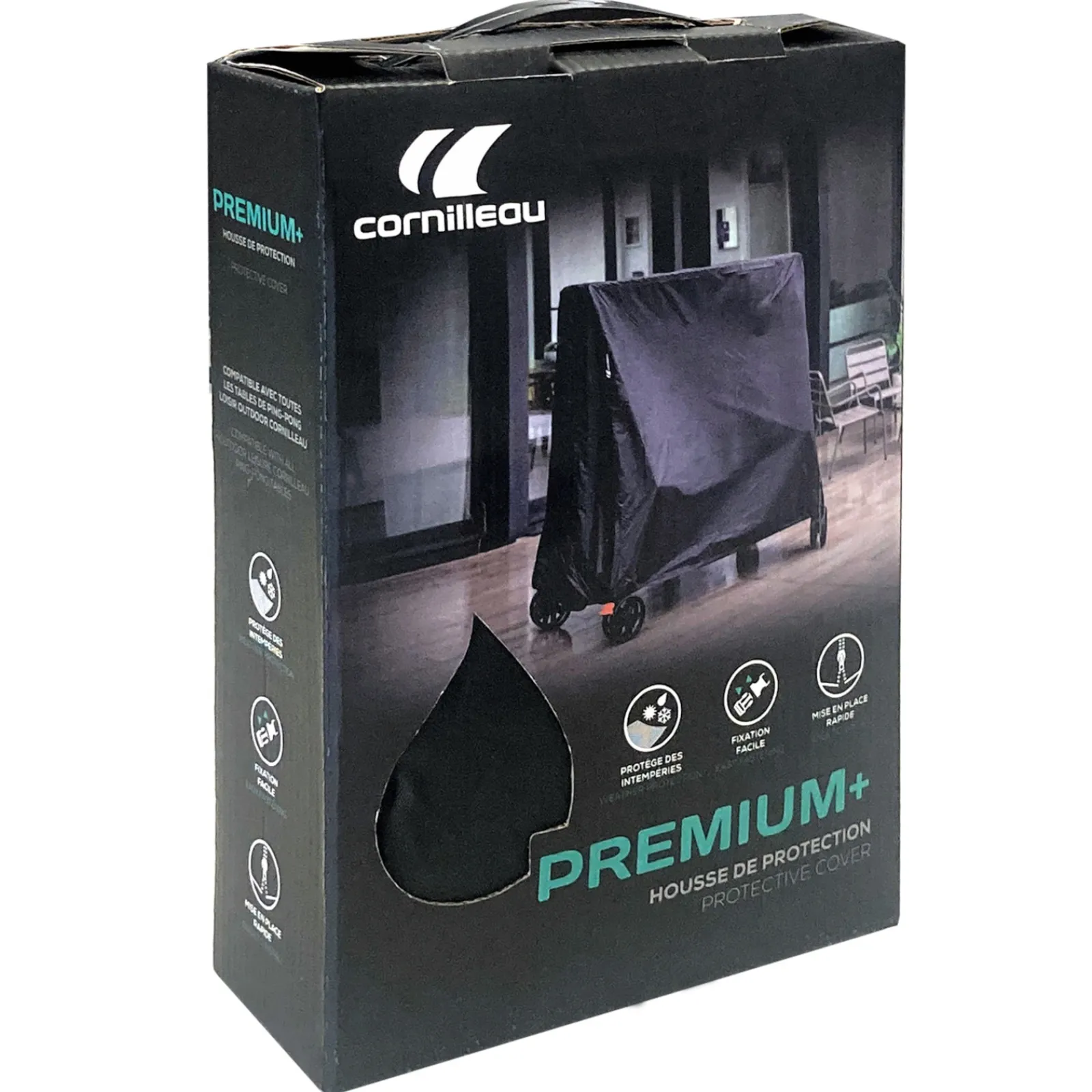 Cornilleau Outdoor-Tischtennisplatte|Outdoor Tischtennisplatte 500X inkl. Zubehör Blau