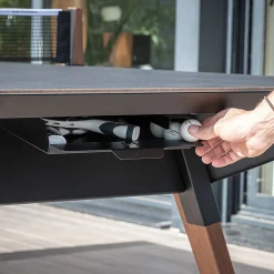 Cornilleau Outdoor-Tischtennisplatte|Outdoor Tischtennnisplatte Origin Dark Stone Oberfläche mit schwarzem Rahmen
