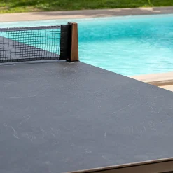 Cornilleau Outdoor-Tischtennisplatte|Outdoor Tischtennnisplatte Origin Dark Stone Oberfläche mit schwarzem Rahmen