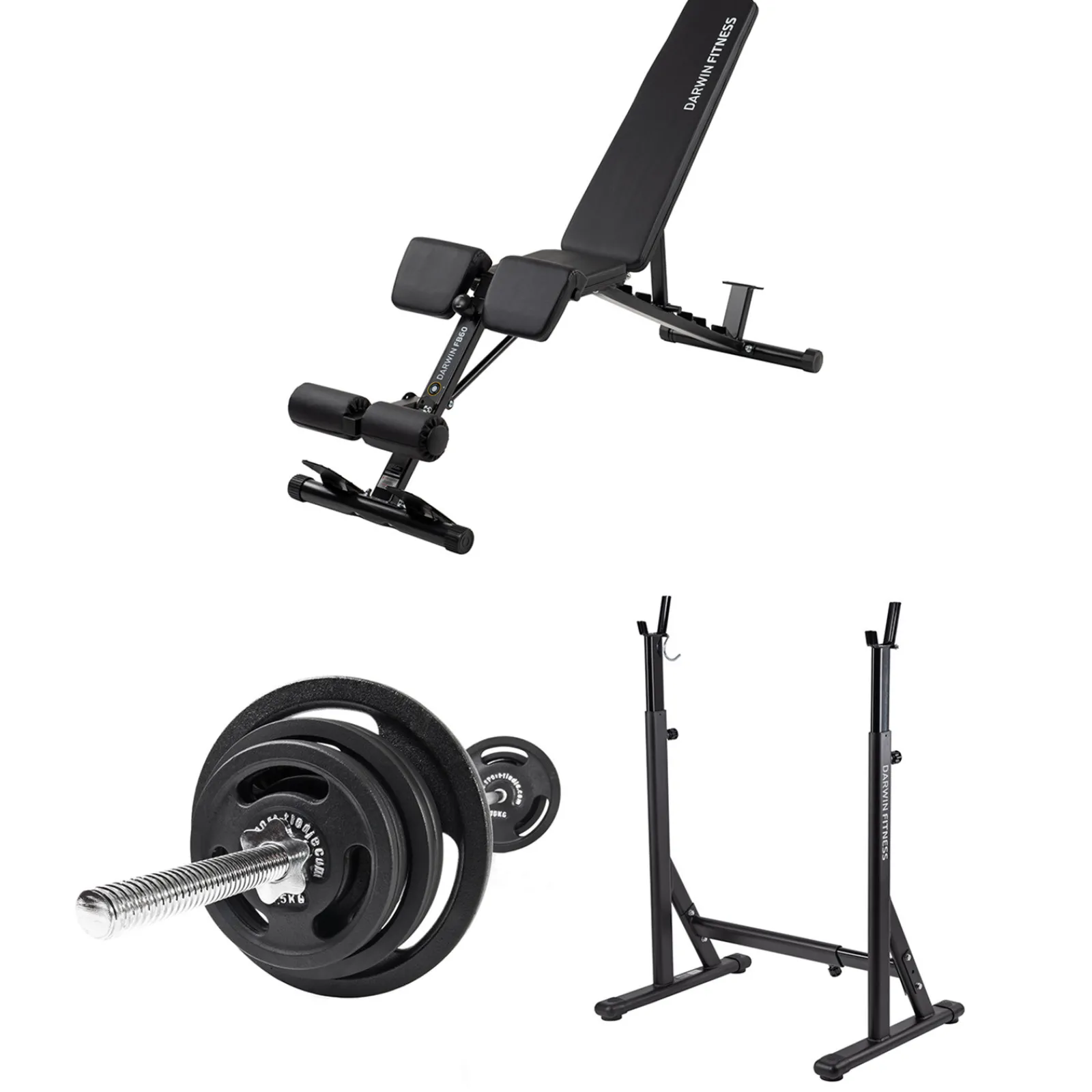 Darwin Fitness Hantelbank|Darwin Langhantel Trainings-Set