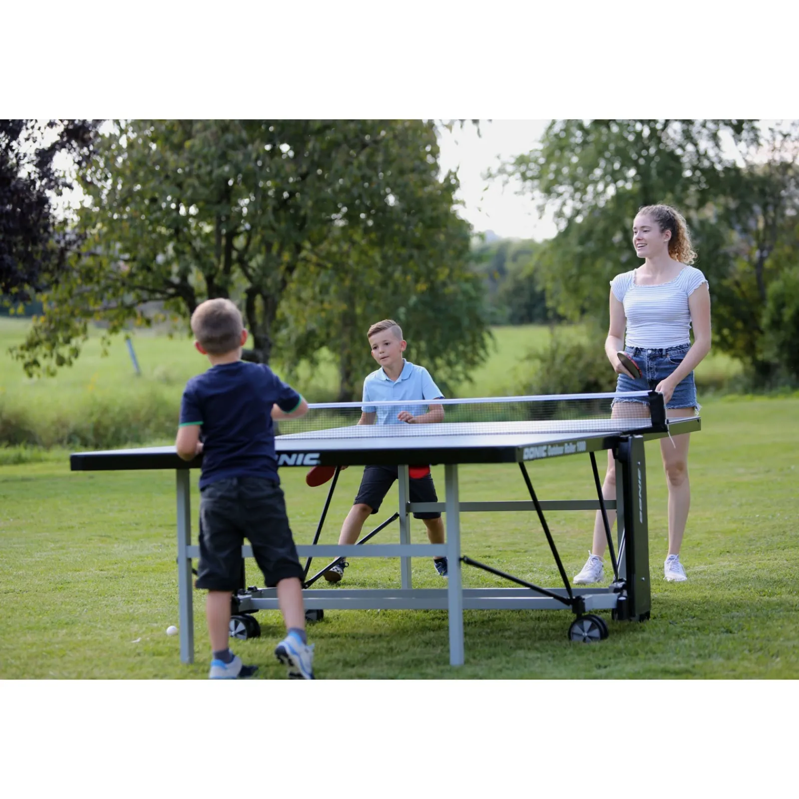 Donic Outdoor-Tischtennisplatte|Outdoor Tischtennisplatte Roller 1000 Blau