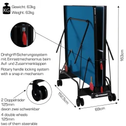 Schildkröt Indoor-Tischtennisplatte|Donic- Indoor-Tischtennisplatte SpaceTec