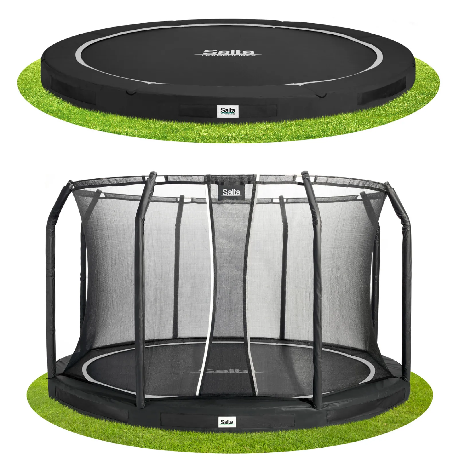 Salta Trampolin|Trampolin Premium Ground (Ausstellungsstück) 251 cm inkl. Sicherheitsnetz schwarz