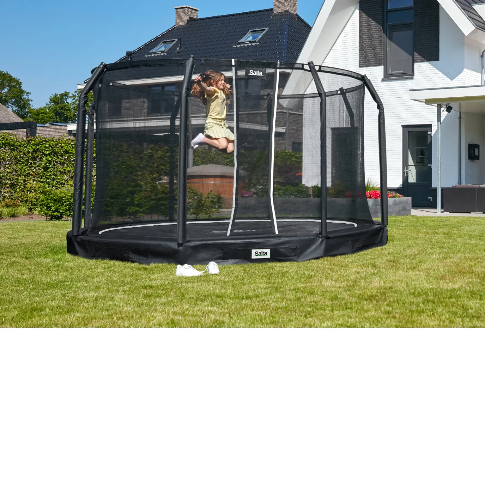 Salta Trampolin|Trampolin Premium Ground (Ausstellungsstück) 251 cm inkl. Sicherheitsnetz schwarz