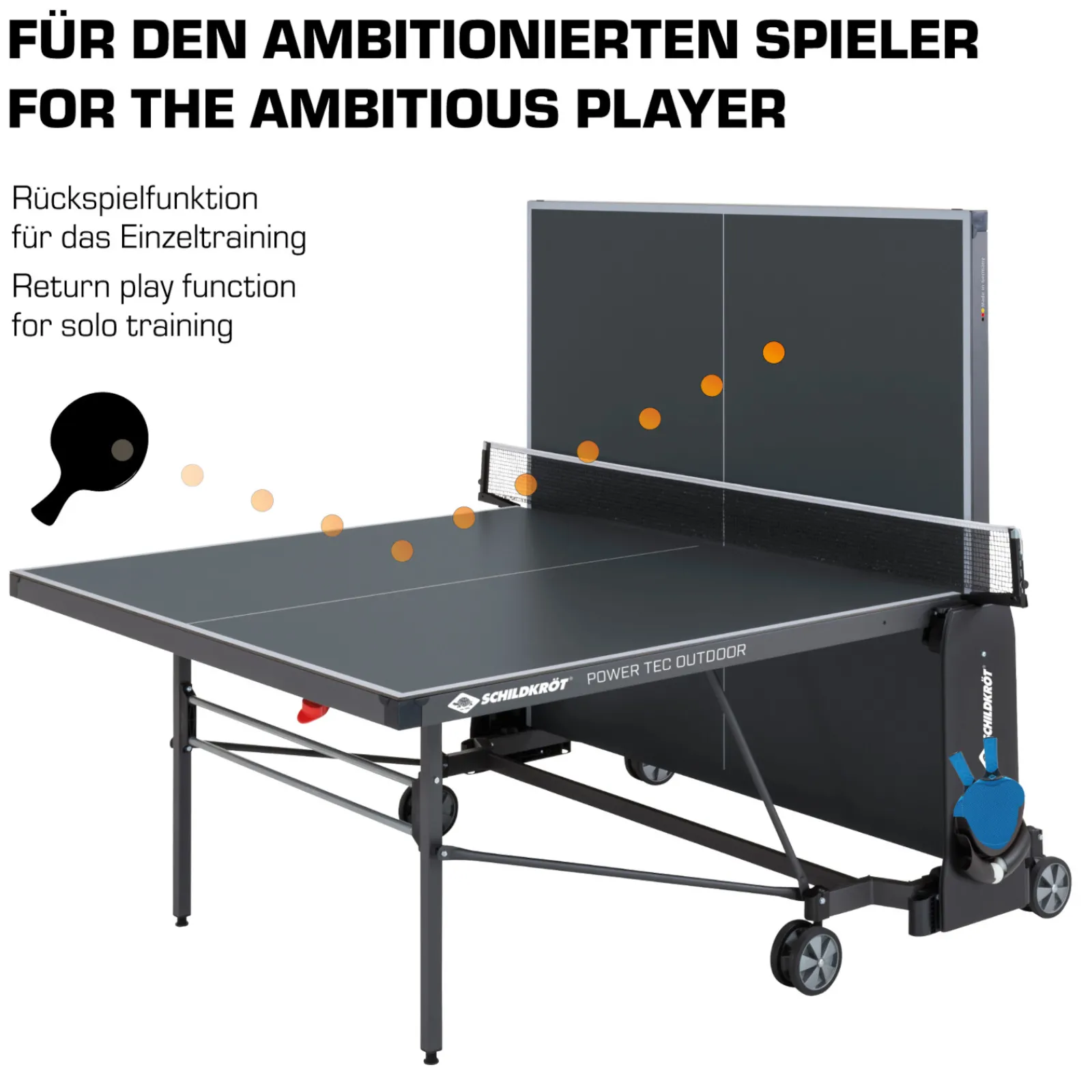 Schildkröt Outdoor-Tischtennisplatte|Outdoor Tischtennisplatte PowerTec inkl. Zubehör-Set
