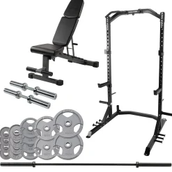 Taurus Hantelbank|Langhantelstation|Freihantel-Set Deluxe | Rack Bank und Hanteln
