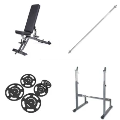 Taurus Hantelbank|Hantelbank B900 inkl. Langhantelablage und 75kg Set