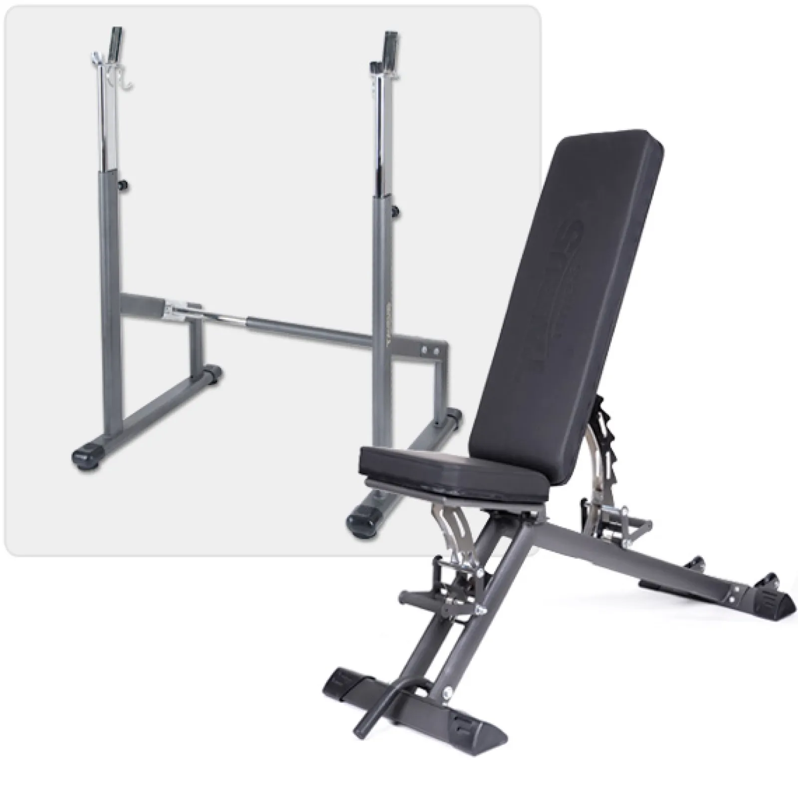 Taurus Hantelbank|Hantelbank B900 inkl. Langhantelablage und 75kg Set