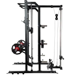 Taurus Kraftstation|Langhantelstation|MS15 Pro Half Rack mit Smith und Kabelzug